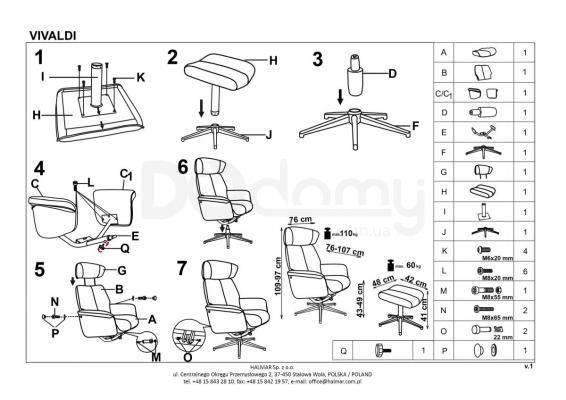Кресло HALMAR VIVALDI бежевОЕ, фото 2