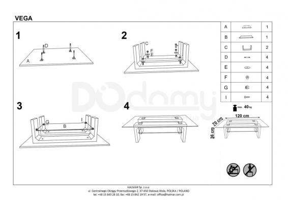 Журнальний столик HALMAR VEGA, фото 2