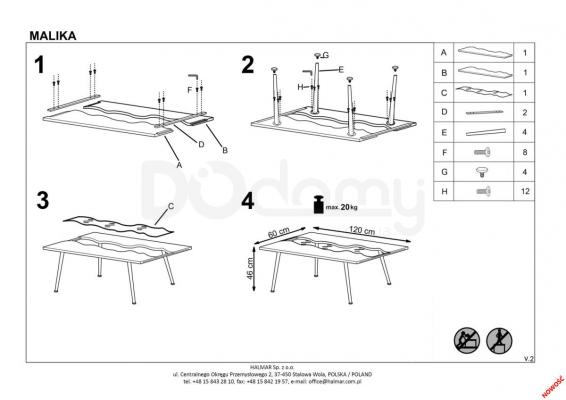 Журнальний столик HALMAR MALIKA, фото 2