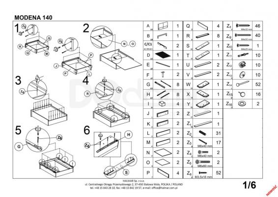 Кровать HALMAR MODENA 140 серая, фото 2