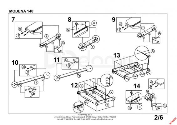 Кровать HALMAR MODENA 140 серая, фото 3