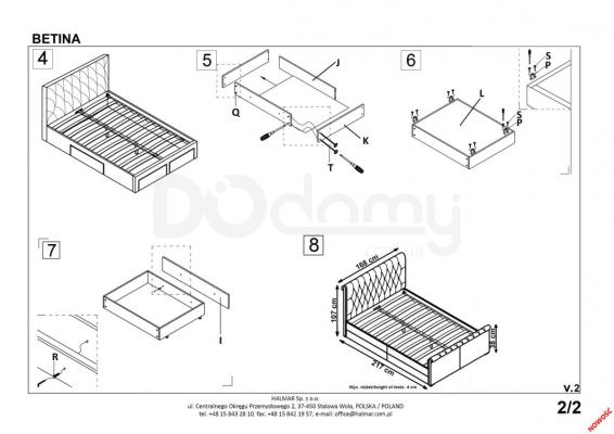 Ліжко HALMAR BETINA, фото 3