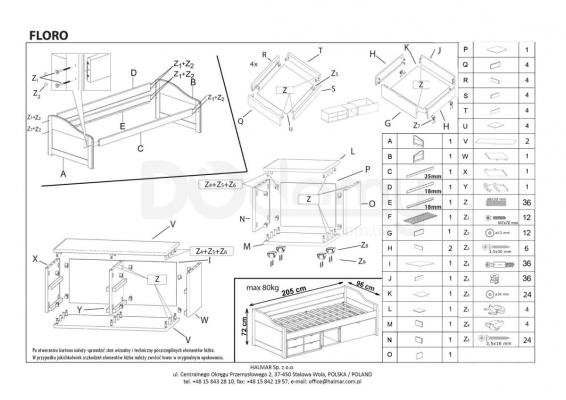 Ліжко дитяче HALMAR Floro 2, фото 2