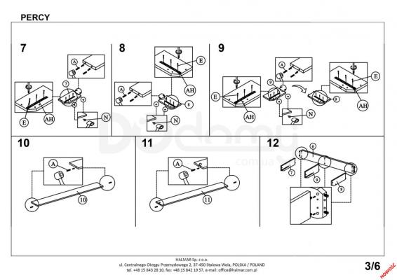 Кровать HALMAR PERCY 160 серая, фото 4