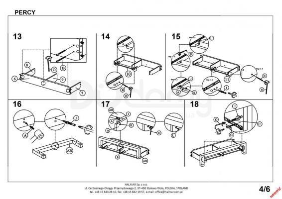 Кровать HALMAR PERCY 160 серая, фото 5
