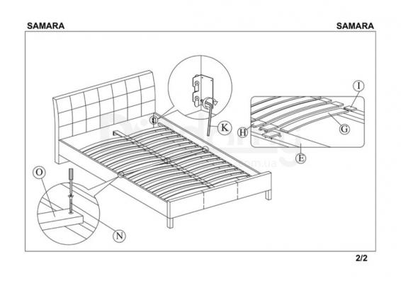 Ліжко HALMAR SAMARA біле, фото 3
