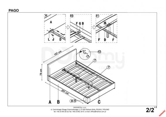 Кровать HALMAR PAGO, фото 3