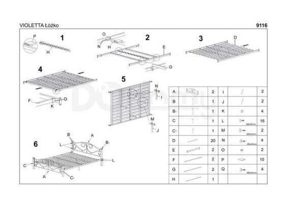 Кровать HALMAR VIOLETTA 160 Белый, фото 3