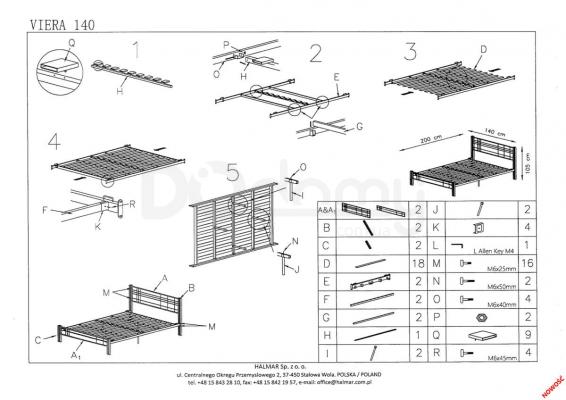 Ліжко HALMAR VIERA 140, фото 2