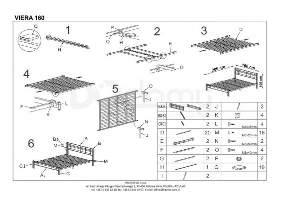 Ліжко HALMAR VIERA 160, фото 2