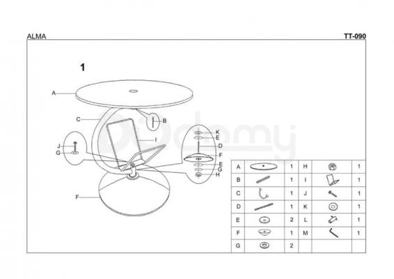 Журнальный столик HALMAR-газетница ALMA прозрачный, фото 2