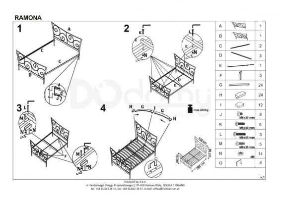 Ліжко HALMAR RAMONA, фото 2
