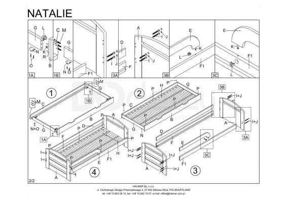 Дитяче ліжко HALMAR Natalie 2 білий, фото 3