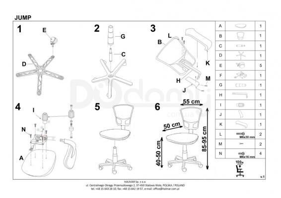 Дитяче крісло HALMAR Jump Фіолетовий, фото 2