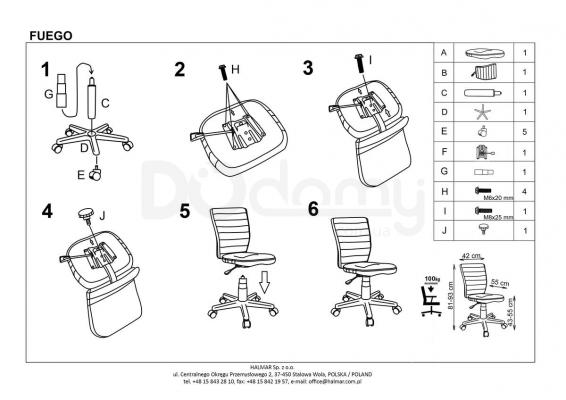 Дитяче крісло HALMAR Fuego синій, фото 2