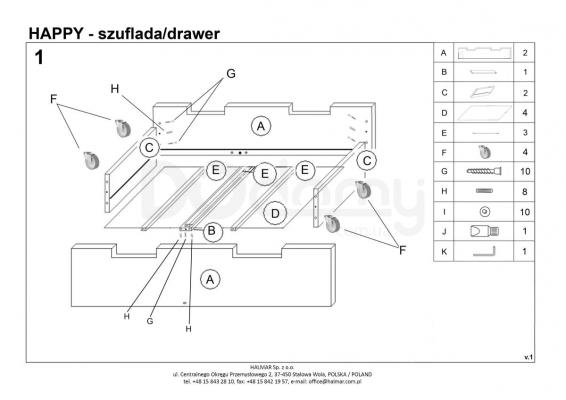 Ящик до ліжка HALMAR Happy, фото 2