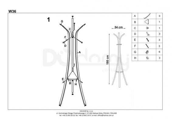 Вішалка HALMAR W36, фото 2