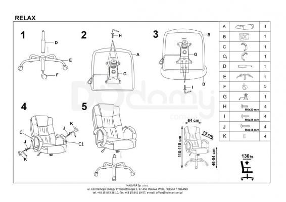 Кресло офисное HALMAR Relax черный, фото 2