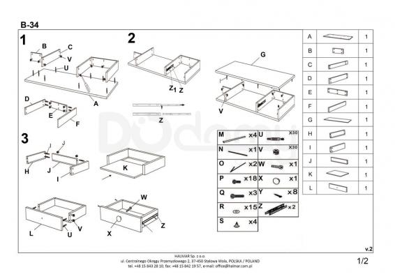 Стіл комп`ютерний HALMAR B-34, фото 2
