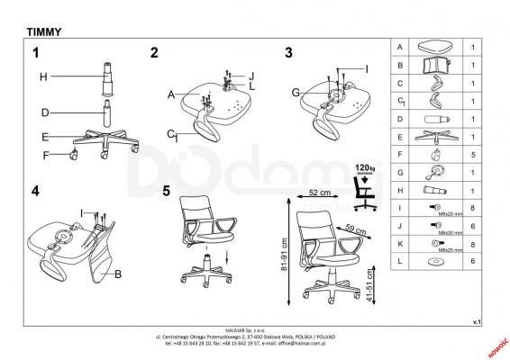 Офісний стілець HALMAR TIMMY Рожевий, фото 2