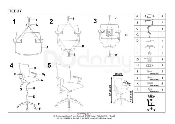 Офісний стілець HALMAR Teddy, фото 2