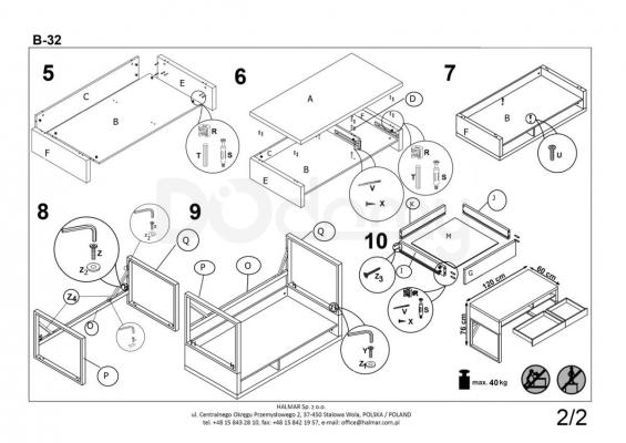 Стіл письмовий HALMAR B-32, фото 3