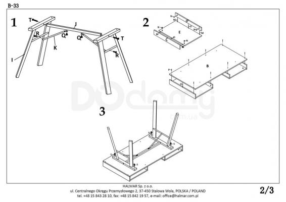 Стіл письмовий HALMAR B-33, фото 3