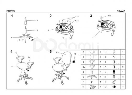 Офісний стілець HALMAR Bravo Синій, фото 2