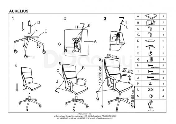 Кресло офисное HALMAR Aurelius, фото 2