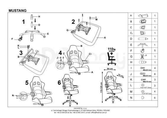 Кресло офисное HALMAR Mustang, фото 2