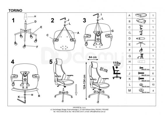 Кресло офисное HALMAR Torino, фото 2