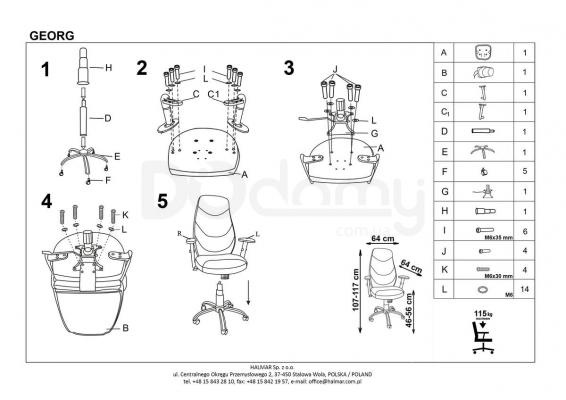 Кресло офисное HALMAR Georg, фото 2