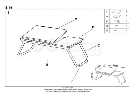 Столик HALMAR для ноутбука B-19, фото 2