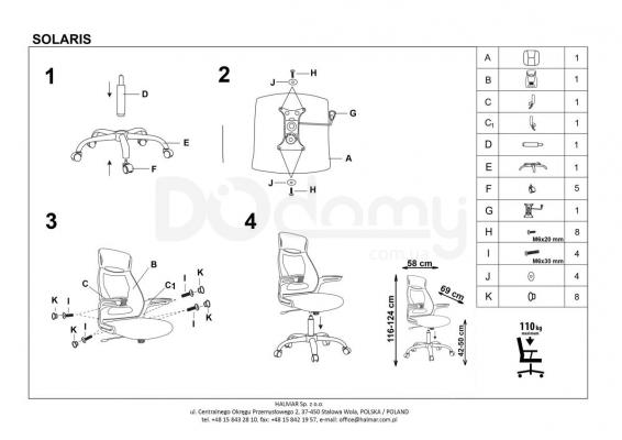 Офісний стілець HALMAR Solaris, фото 2