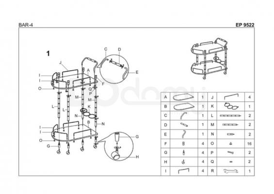 Сервировочный столик барный HALMAR Bar-4, фото 2