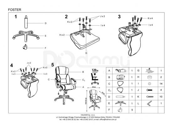 Офісний стілець HALMAR Foster темно-коричневий, фото 2
