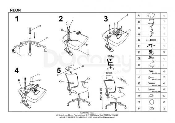 Кресло офисное HALMAR Neon, фото 2