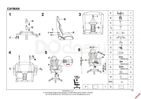 Офісний стілець HALMAR CAYMAN, фото 2