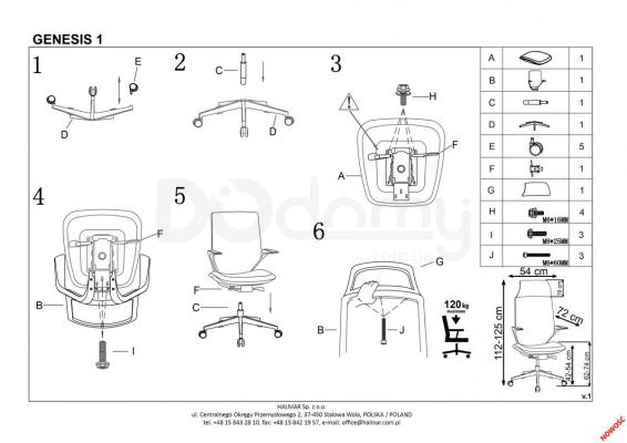 Кресло офисное HALMAR GENESIS, фото 2