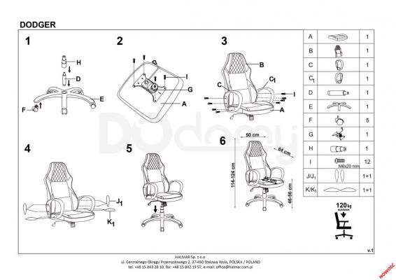 Кресло офисное HALMAR DODGER, фото 2