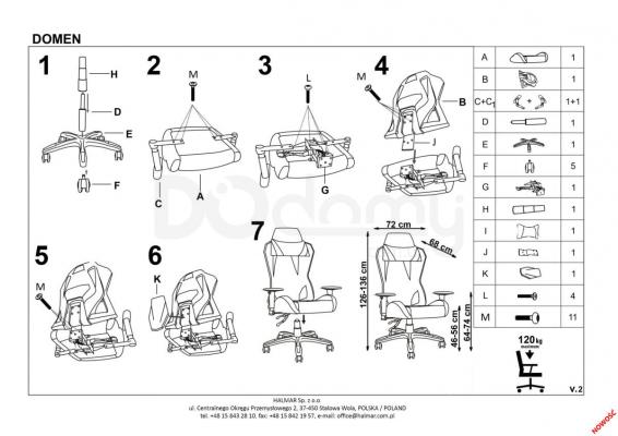 Кресло офисное HALMAR DOMEN, фото 2