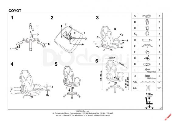Кресло офисное HALMAR COYOT, фото 2