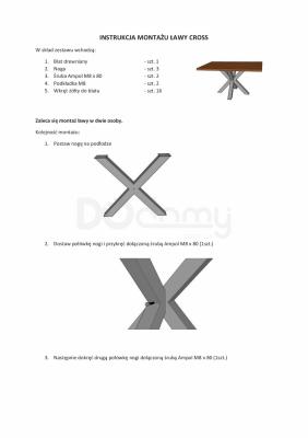 Стіл SIGNAL Cross B натуральне дерево, фото 2