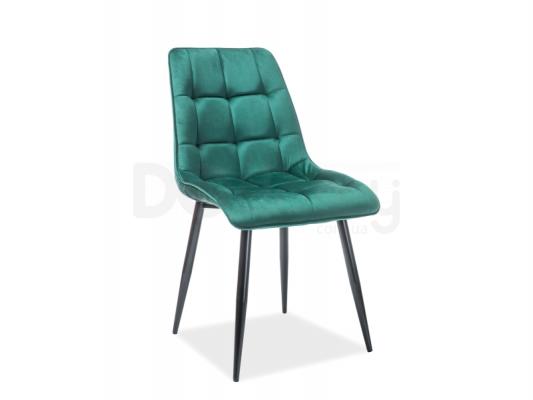 Стілець SIGNAL Chic Velvet Зелений / чорний, фото 1