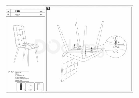 Стілець SIGNAL Otto білий / чорний, фото 2