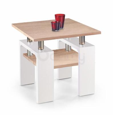 Журнальний стіл HALMAR DIANA H MDF KWADRAT дуб сонома / білий, фото 1