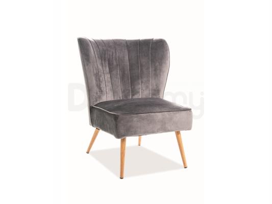 Крісло SIGNAL Legno Velvet Сірий, фото 1