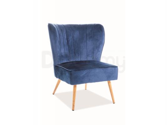 Кресло Signal Legno Velvet Синий, фото 1