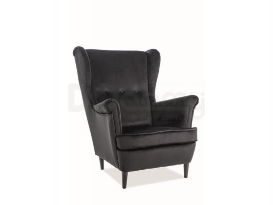 Крісло SIGNAL LORD VELVET CZARNY BLUVEL 19 / WENGE, фото 1