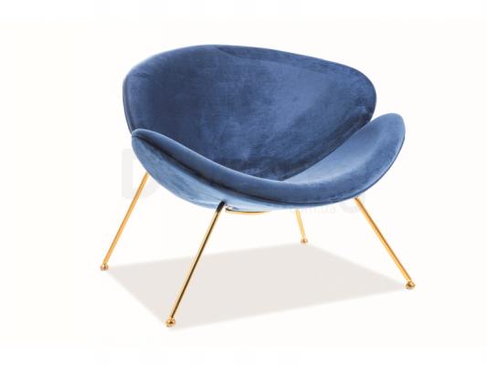 Крісло SIGNAL Major Velvet Синій/Золотий, фото 1